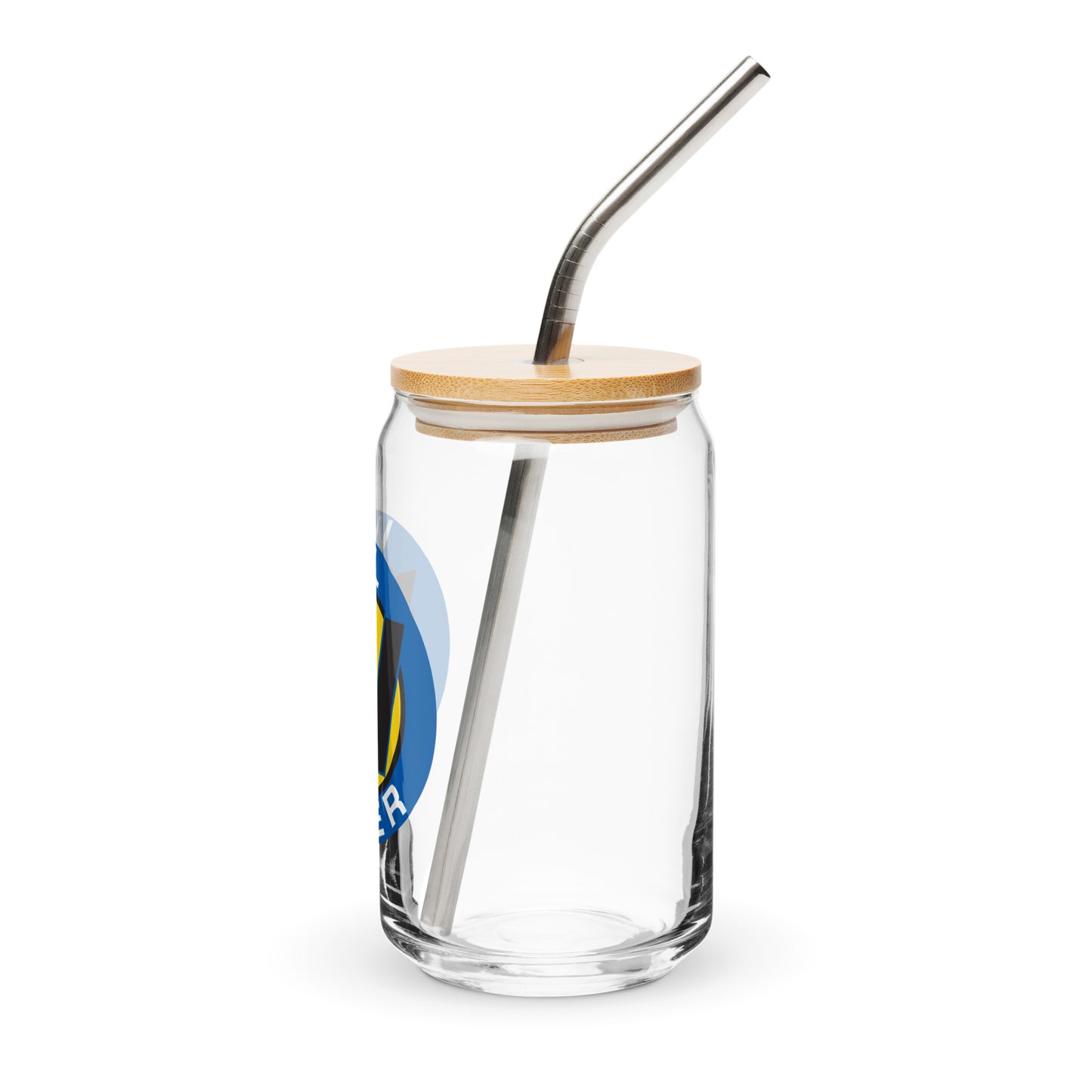 16 oz Glass with Straw & Lid