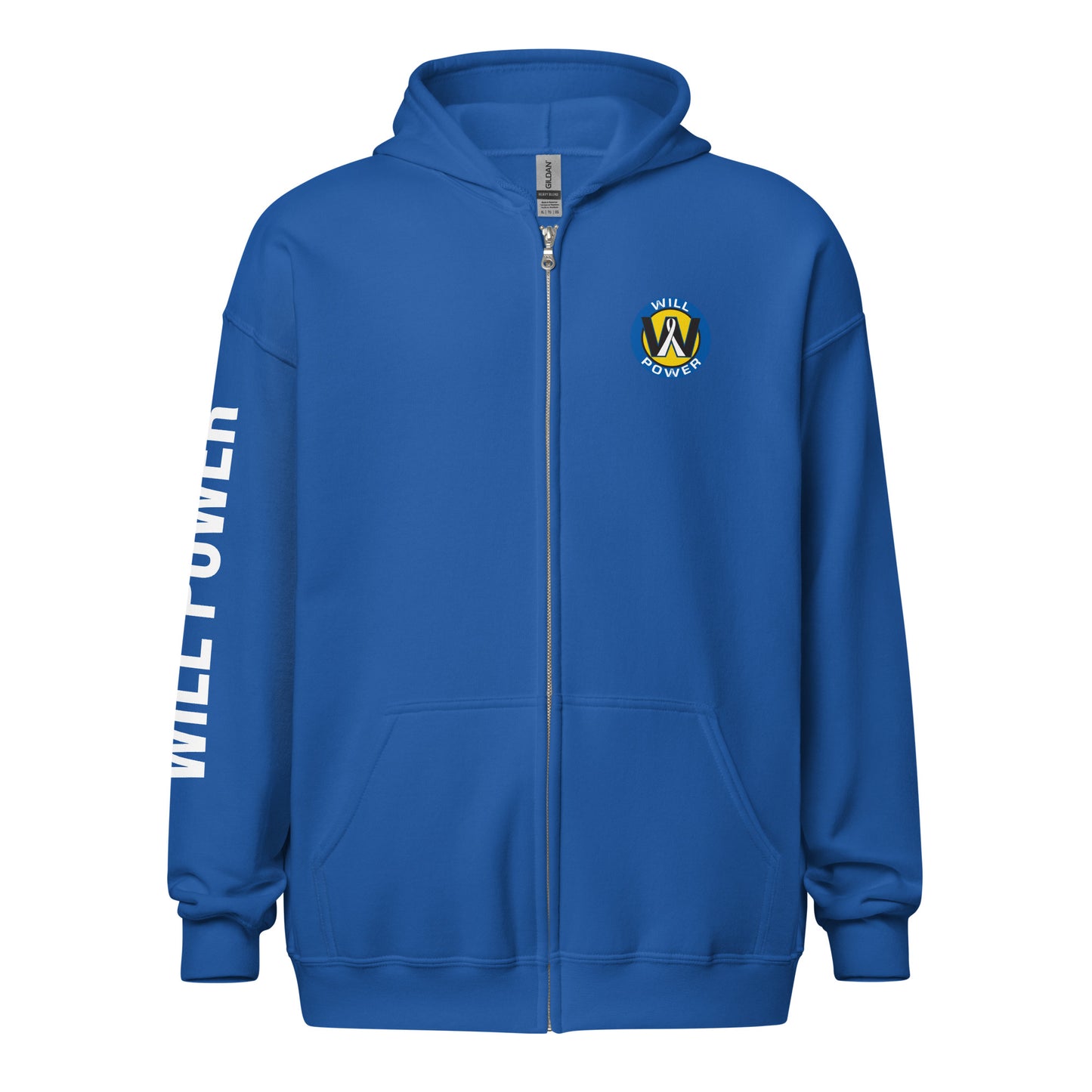 Unisex Zip Up- Small Will Power Logo