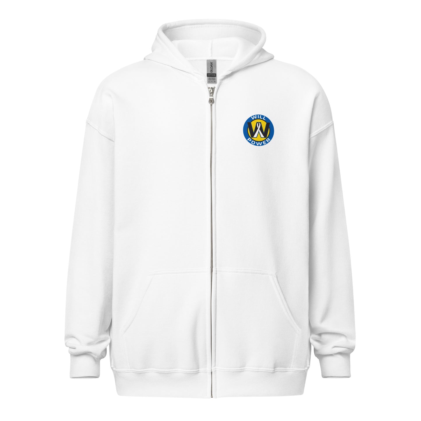 Unisex Zip Up- Small Will Power Logo