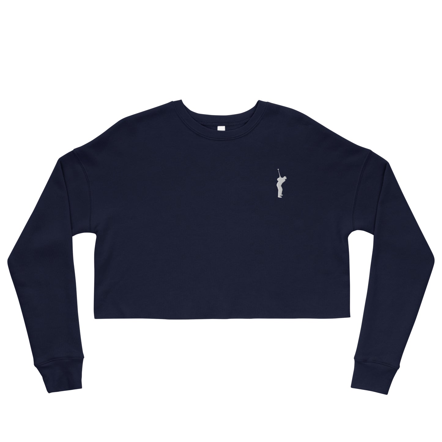 Crop Sweatshirt- White Embroidered Silhouette