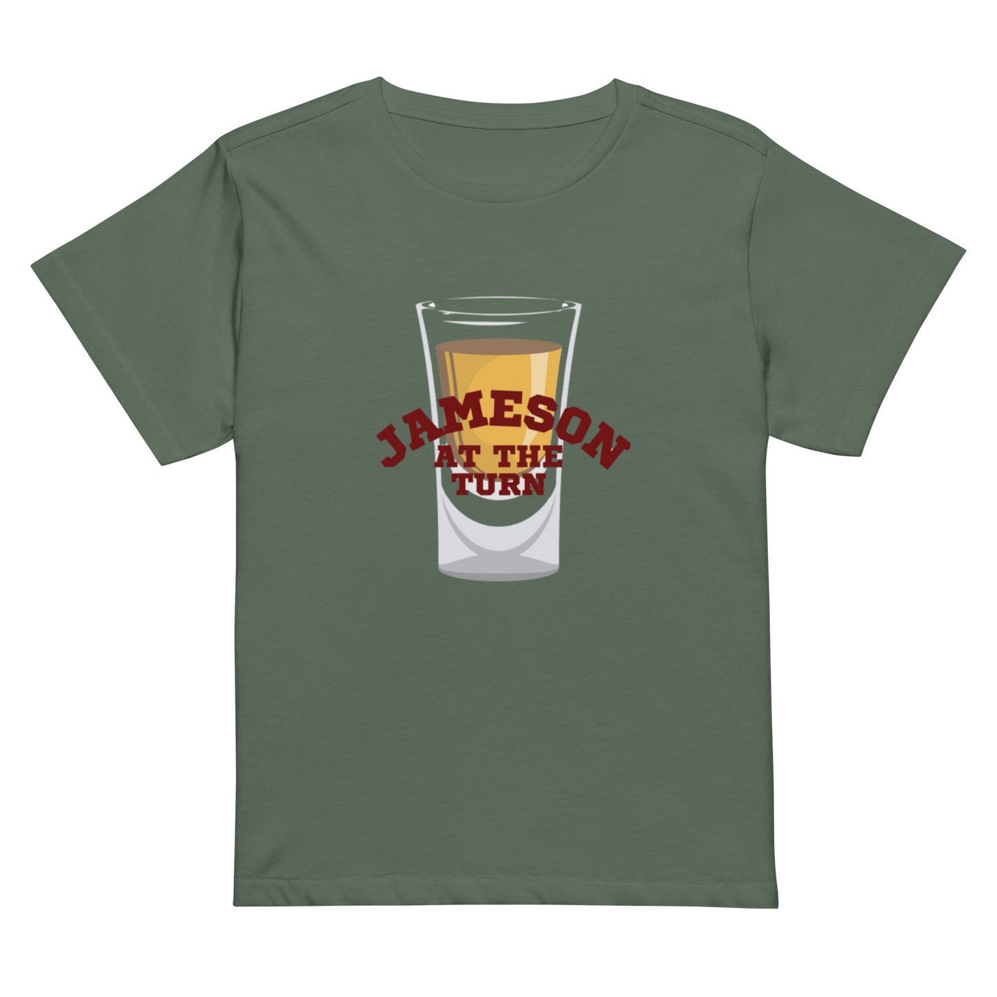 Women’s High-Waisted T-shirt- Jameson at the Turn